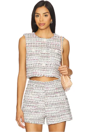 Cinq A Sept Auden Vest in - Ivory,Fuchsia. Size 0 (also in 10, 12, 2, 4, 6, 8).
