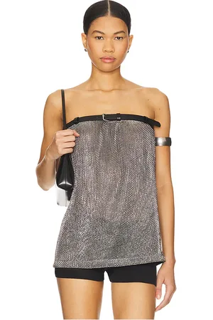 Nanushka Gilma Top in - Metallic Silver. Size M (also in S).