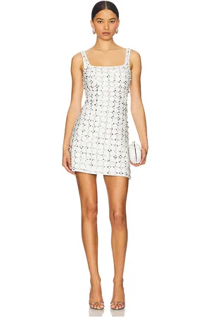 Simkhai Ziva Embellished Mini Dress in - White. Size 0 (also in 10, 12, 2, 4, 6, 8).