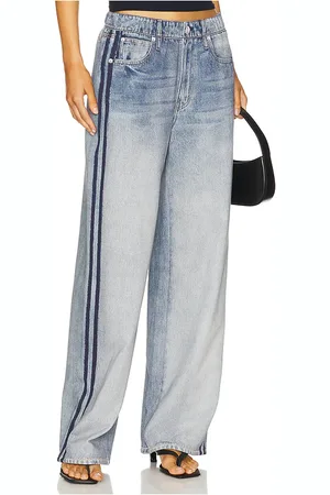 RAG&BONE Miramar Wide Leg Track Pant in - Blue. Size L (also in M, S, XL, XS, XXS).