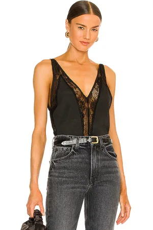 superdown Sharone Lace Satin Bodysuit in - . Size L (also in M, S, XL, XS, XXS).