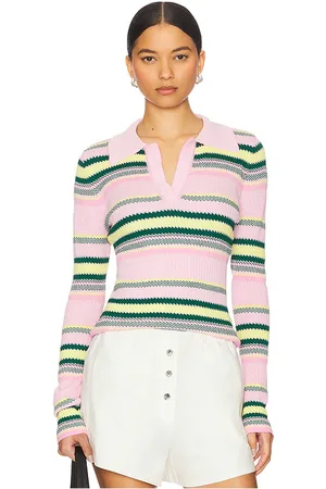 MONSE Striped Top in - Pink. Size L (also in M, S, XS).