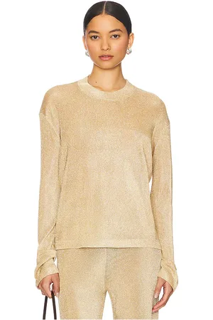 SER.O.YA Hana Metallic Knit Top in - Metallic . Size L (also in M, S, XL, XS, XXS).