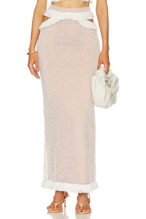 Michael Costello X REVOLVE Noomi Maxi Skirt in - White. Size XL (also in XS).