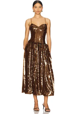 PATBO Sequin Midi Dress in - Chocolate. Size 10 (also in 4, 6, 8).