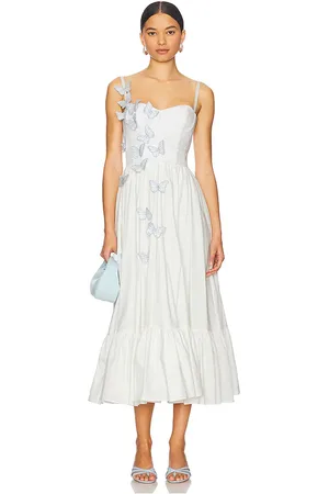 PATBO Butterfly Midi Dress in - White. Size 10 (also in 2, 4).