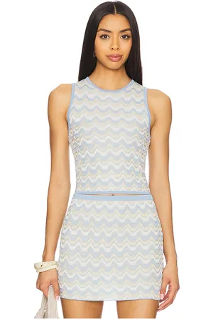 DEVON WINDSOR Lata Top in - Baby Blue. Size L (also in M, S, XL, XS).