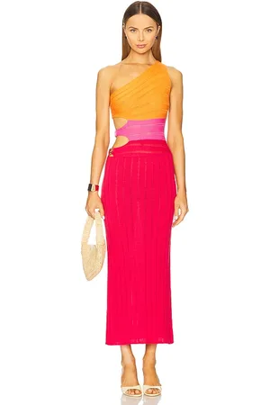 Capittana Lauren Sunset Dress in - Red. Size M/L (also in XL, XS/S).