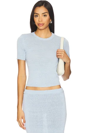 SER.O.YA Clare Baby Tee in - Baby Blue. Size L (also in M, S, XL, XS, XXS).