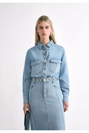 SCALPERS Mulher Camisas de Ganga - Camisa Denim Com Tachas