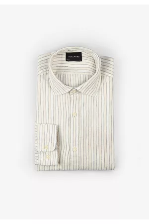 SCALPERS Homem Camisas de Linho - Camisa De Linho Às Riscas Slim