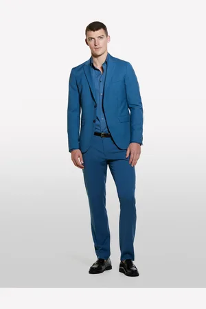 Sisley Blazer Formal Azul Slim Fit