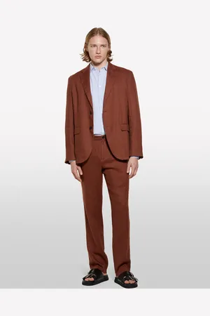 Sisley Blazer Escuro Em 100% Linho