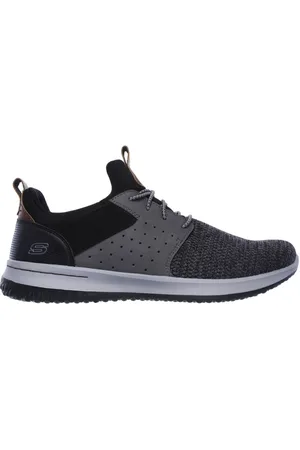 Skechers Delson - Camben Slip-On Shoes em Preto/Cinzento, Tamanho 39.5, Vegan