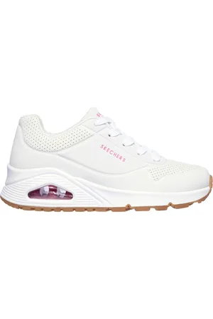 Skechers Homemina Uno - Stand On Air Shoes em Branco/Rosa Choque, Tamanho 37