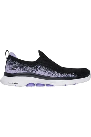 Skechers GO WALK 7 - Zaida Slip-On Shoes em Preto/Lavanda, Tamanho 36, Vegan, Lavável à máquina
