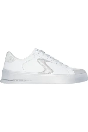 Skechers Hiland - Quite Chic Shoes em Branco/Prateado, Tamanho 37