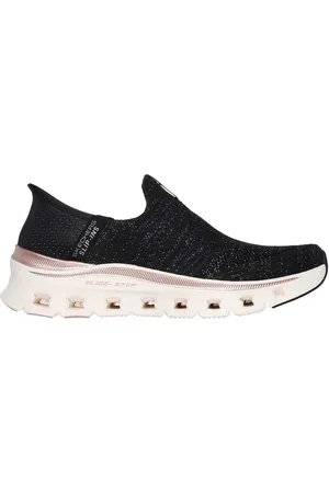 Skechers Slip-ins: Glide-Step Pro - Night Gleam Slip-On Shoes em Preto/Dourado Rosa, Tamanho 35, Vegan, Lavável à máquina