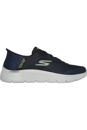 Skechers Slip-ins: GO WALK Flex - New World Shoes em Navy Blue/Lima, Tamanho 39.5, Vegan, Lavável à máquina