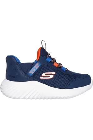 Skechers Slip-ins: Bounder - Brisk-Burst Shoes em Navy Blue/Azul, Tamanho 22, Lavável à máquina