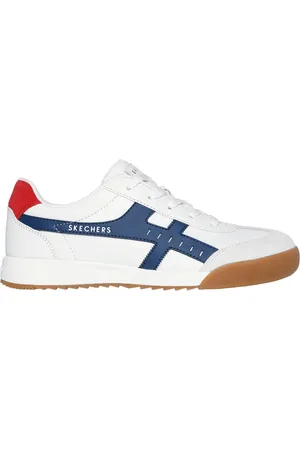 Skechers Zinger 2.0 - La Bella Shoes em Branco/Navy Blue, Tamanho 35