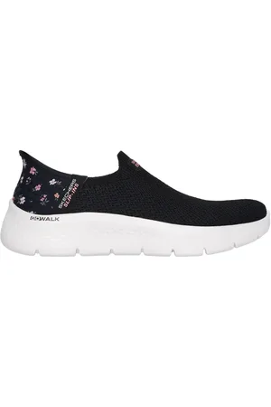 Skechers Slip-ins: GO WALK Flex - Sunset Rose Slip-On Shoes em Preto/Rosa, Tamanho 38, Vegan, Lavável à máquina