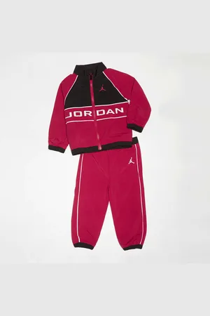 Jordan Junior Wind Breaker Piping unissexo Camisolas e conjuntos para bebé vermelho tamanho 24 M Vestuário