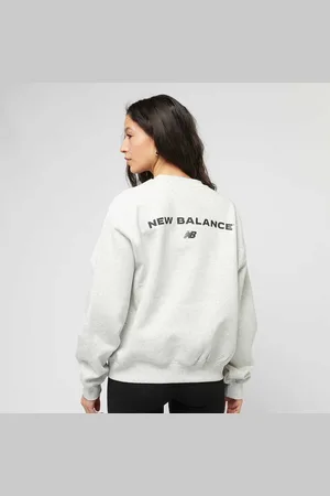New Balance Reimagined Fleece Crew mulheres Casacos com capuz e sweatshirts cinzento tamanho S Vestuário