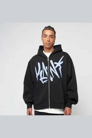 Karl Kani WOVEN SIGNATURE KANI TAG ZIP HOODIE black/light blue homem Casacos com capuz e sweatshirts preto tamanho S Vestuário
