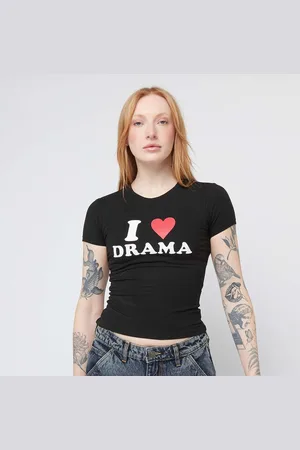 42 Decibel I Love Tee mulheres T-shirts e polos preto tamanho S Vestuário