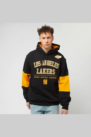Mitchell & Ness Retro Fleece Hoodie Vintage Los Angeles Lakers homem Casacos com capuz e sweatshirts preto tamanho L Vestuário