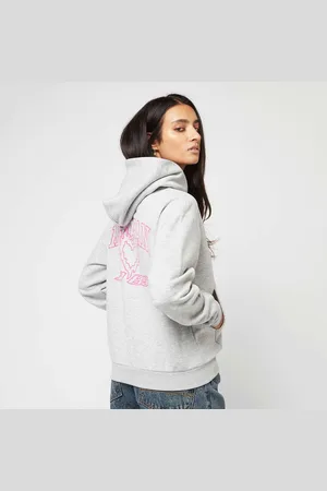 Karl Kani Signature Heart Cross Backprint Zip Hoodie mulheres Casacos com capuz e sweatshirts cinzento tamanho S Vestuário