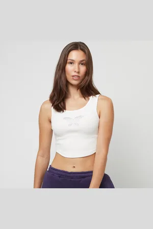 Felicious Cropped Tanktop Rhinestones mulheres Tops branco tamanho L Vestuário