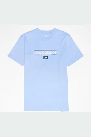 New Balance Linear Athletics Graphic Tee unissexo T-shirts e polos azul tamanho 134 Vestuário
