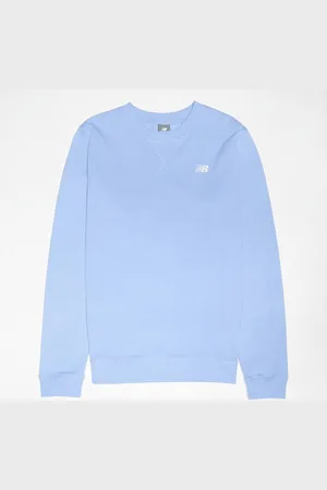 New Balance French Terry Small Logo Crew unissexo Casacos com capuz e sweatshirts azul tamanho 146 Vestuário