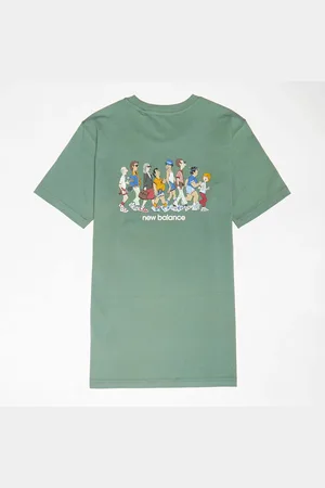 New Balance Back Graphic Queue Tee unissexo T-shirts e polos verde tamanho 170 Vestuário
