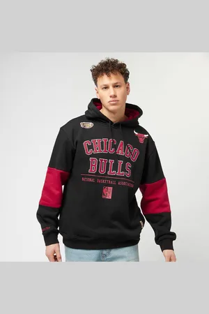 Mitchell & Ness Retro Fleece Hoodie Vintage Chicago Bulls homem Casacos com capuz e sweatshirts preto tamanho L Vestuário