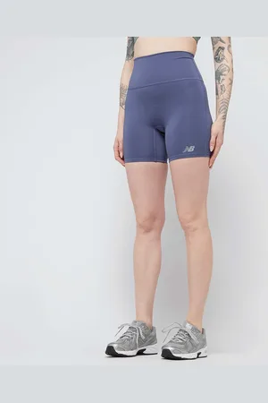 New Balance Script High Rise Short mulheres Calções de desporto azul tamanho M Vestuário