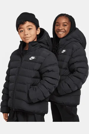 Nike Sportswear Synthetic-Fill Hooded Jacket unissexo Casacos puffer preto tamanho 137 Vestuário