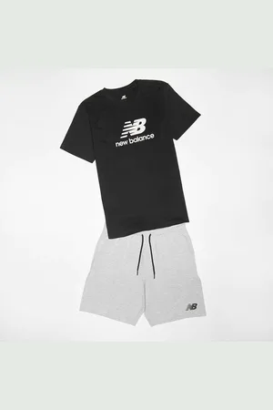 New Balance Stacked Logo Tee & LB Short Set unissexo Camisolas e conjuntos para bebé cinzento tamanho 146 Vestuário