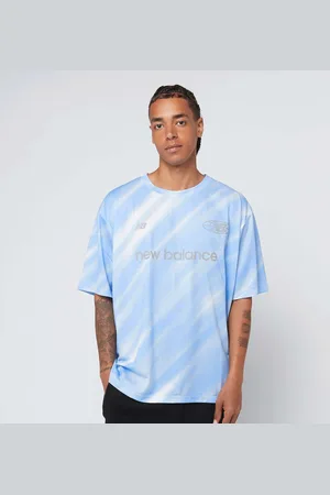 New Balance Geometric Poly Tee homem T-shirts e polos azul tamanho M Vestuário
