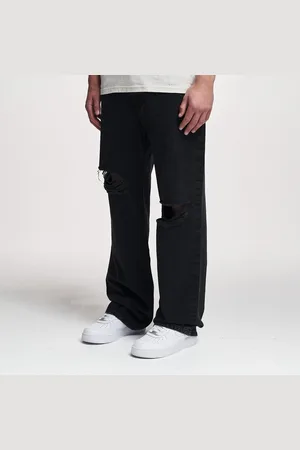 2Y Anduin Ripped Baggy Jeans homem Calças de ganga preto tamanho 31 Vestuário