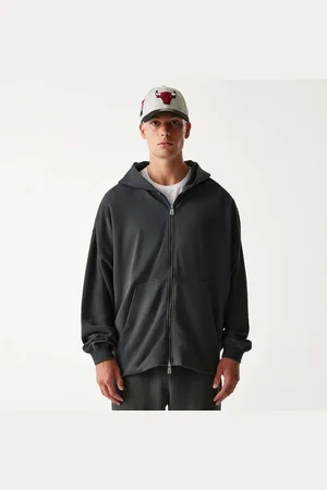New Era NBA Washed Full Zip Chicago Bulls homem Casacos com capuz e sweatshirts preto tamanho L Vestuário