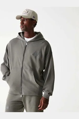 New Era NBA Washed Full Zip Los Angeles Lakers homem Casacos com capuz e sweatshirts cinzento tamanho XL Vestuário