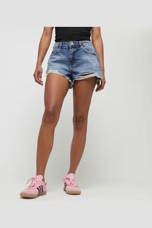 Sixth June Law Waist Mid Denim Short mulheres Calções azul tamanho 28 Vestuário