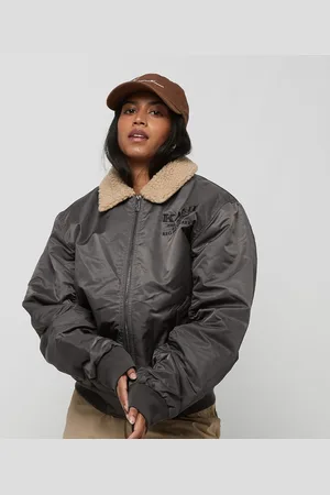 Karl Kani Chest Retro Bomber Jacket mulheres Casacos bomber cinzento tamanho L Vestuário