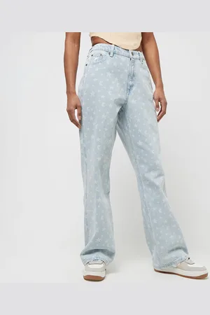 Karl Kani OG Five Pocket Straight Leg Denim mulheres Calças de ganga azul tamanho 30 Vestuário