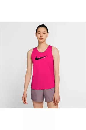 Nike Mulher Camisolas sem capuz - Camisola Alças Swoosh - Fúcsia - Running Mulher tamanho