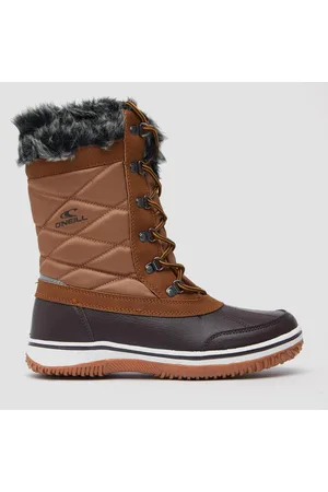 O'Neill alta tall snow boots with faux fur lining in brown