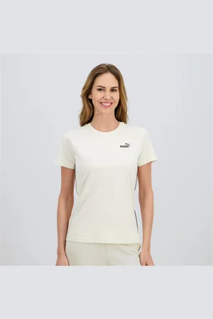 PUMA Pipping - Bege - T-shirt Mulher